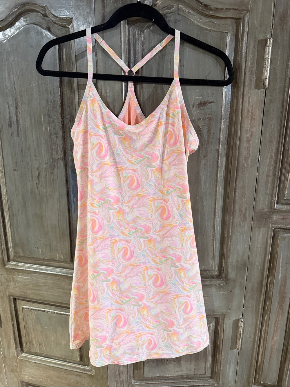 Outdoor Voices - the Exercise Dress in Pink Marble Swirl Print